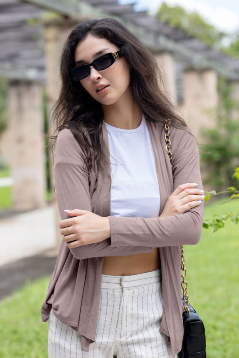 •ELISE• fitted drape cardigan (USA)