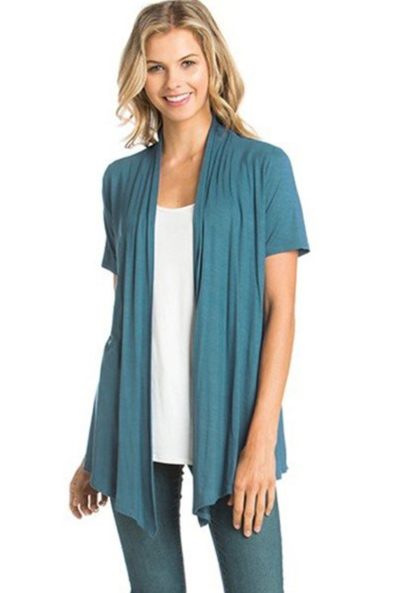 •JENNA• short sleeve drape cardigan (USA)