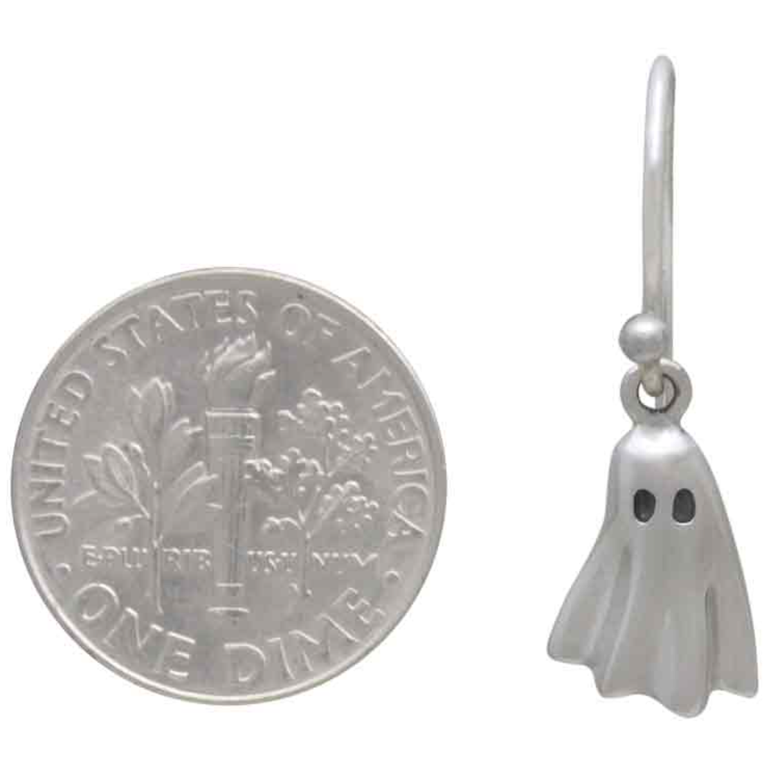 •LIL' GHOST• recycled silver dangle earrings