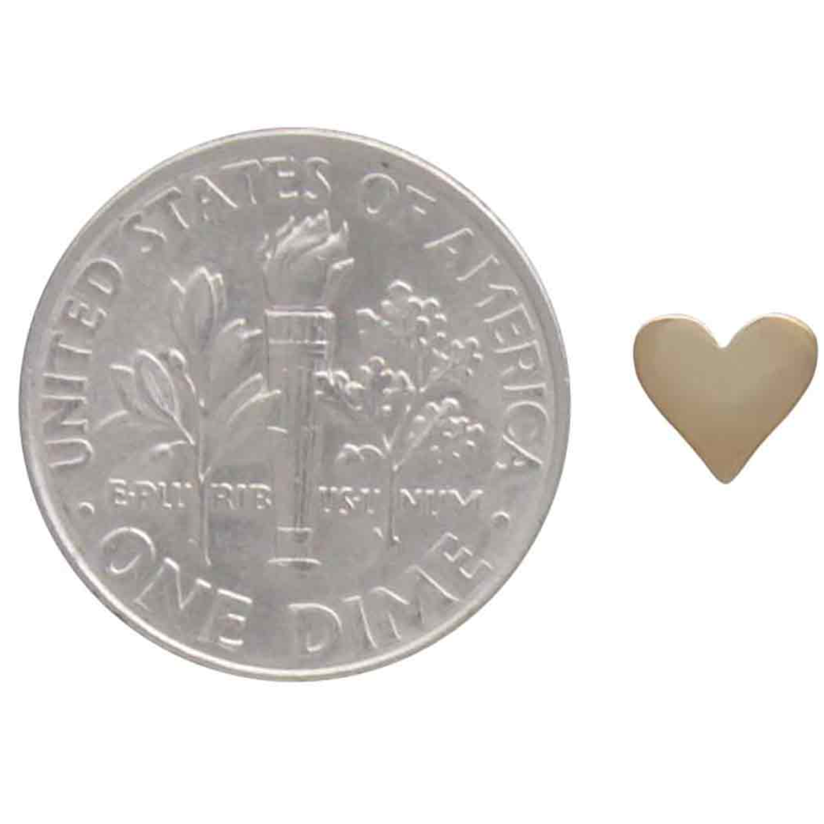 •TINY HEART• bronze stud earrings