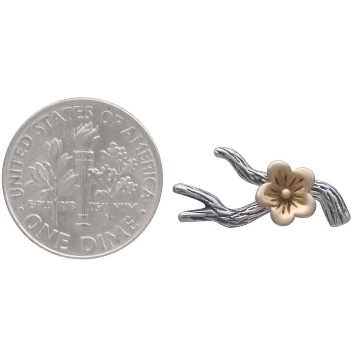 •BRANCH & BLOSSOM• recycled silver + bronze stud earrings