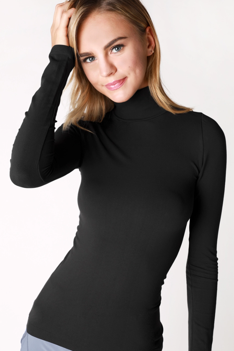 •SMOOTH MOCK NECK• long sleeve top (USA)