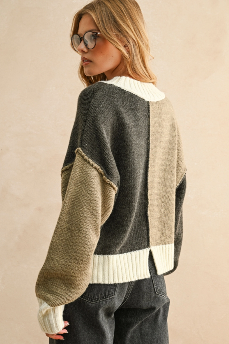 •ASPEN• wool blend color block sweater