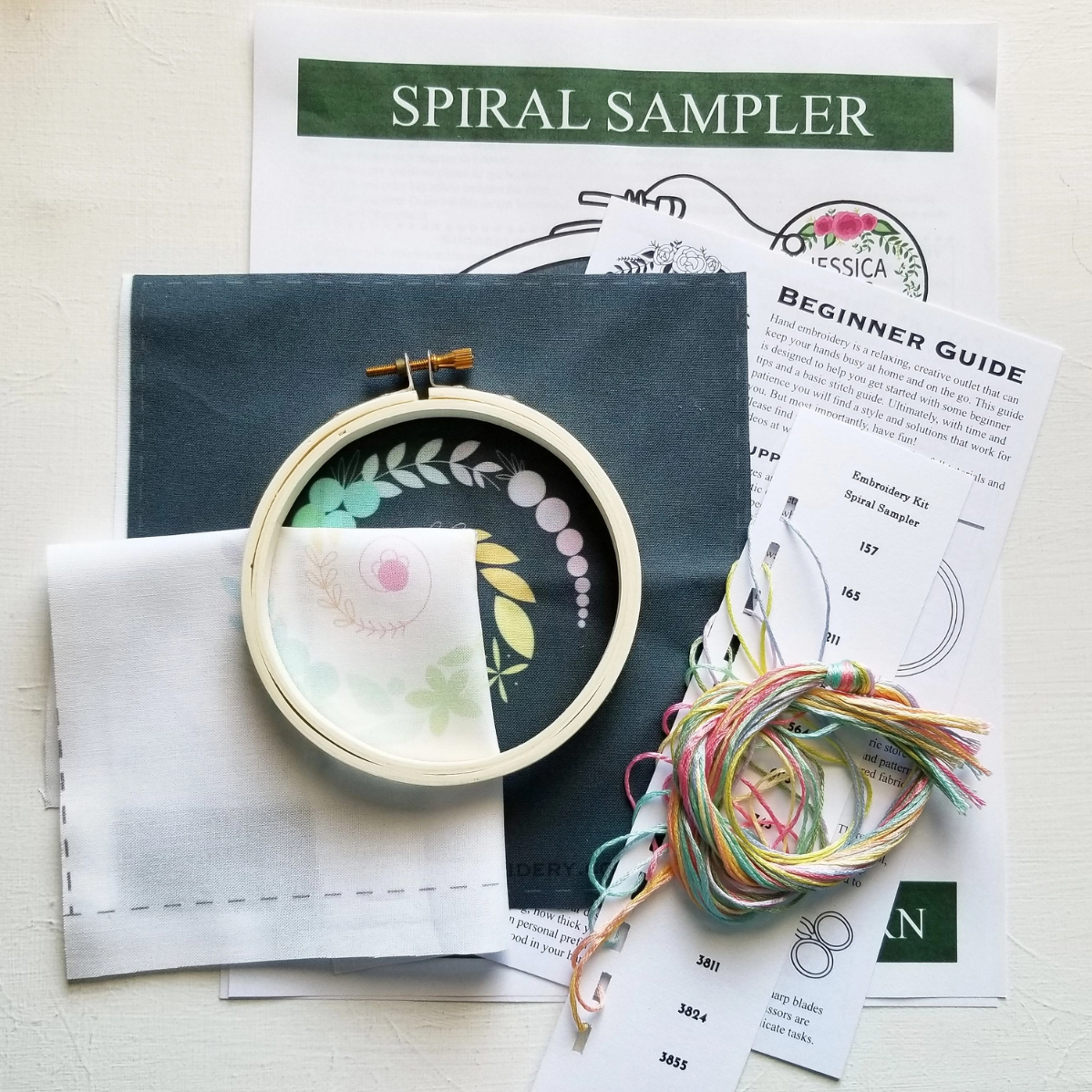 •SPIRAL SAMPLER• beginner friendly embroidery kit