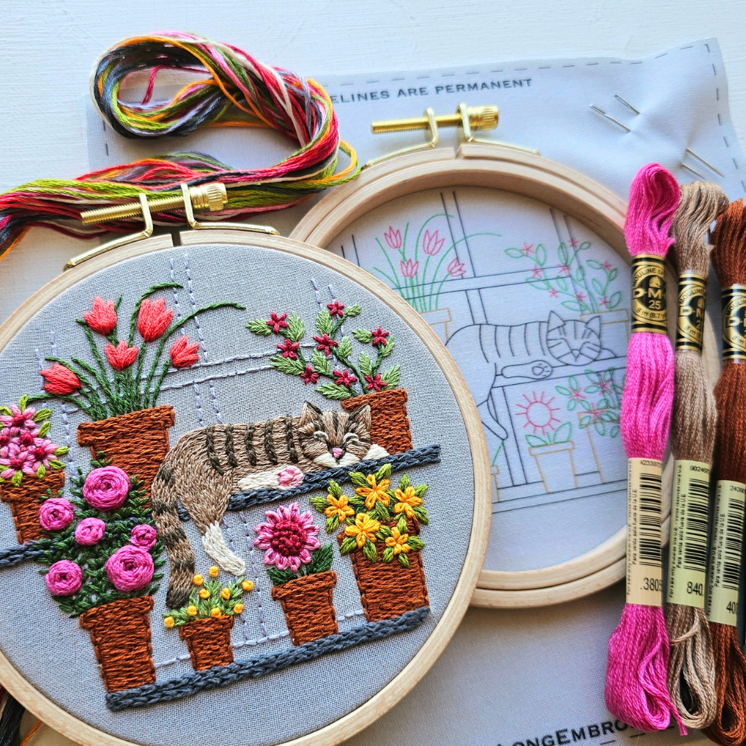 •CATNAP• beginner-ish friendly embroidery kit