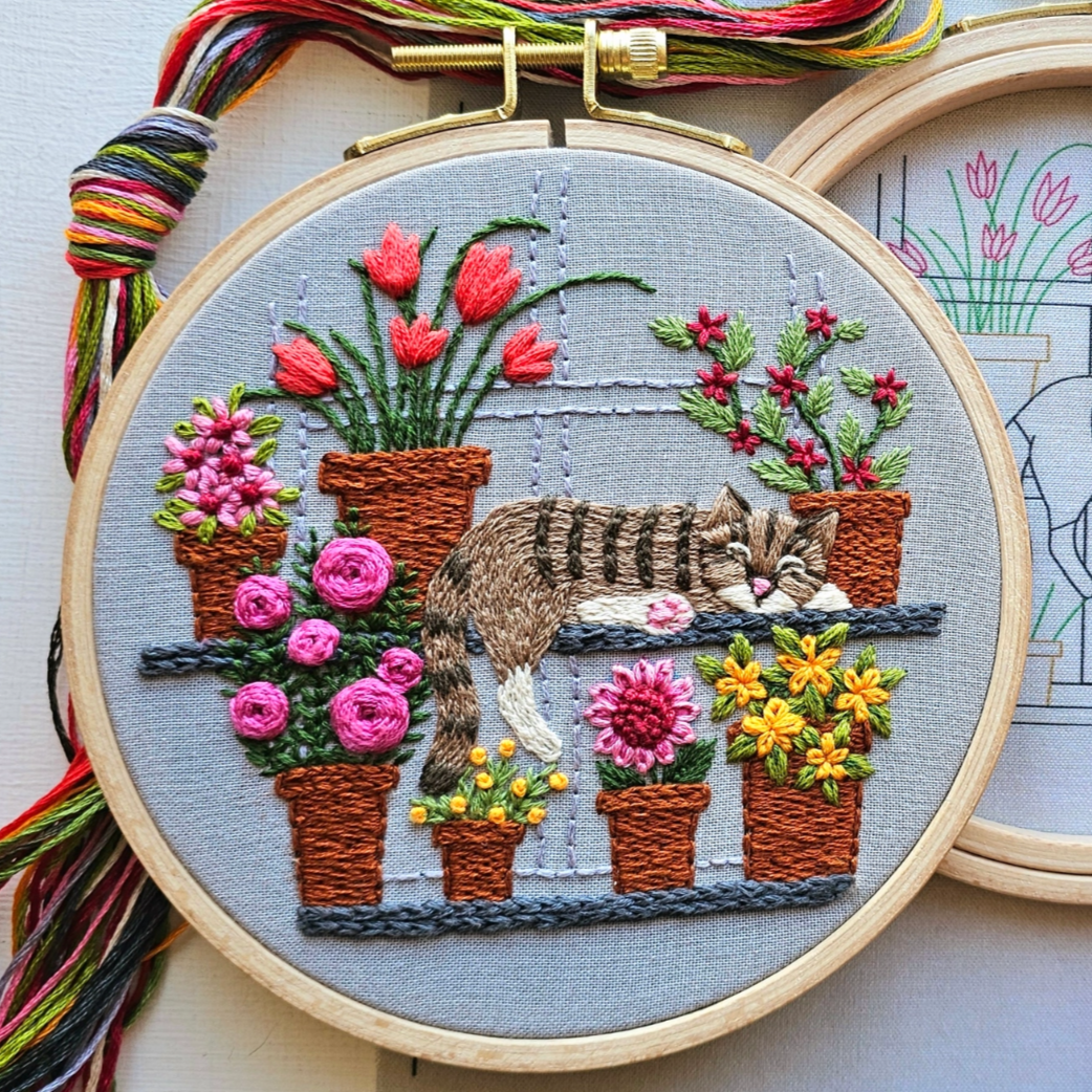 •CATNAP• beginner-ish friendly embroidery kit