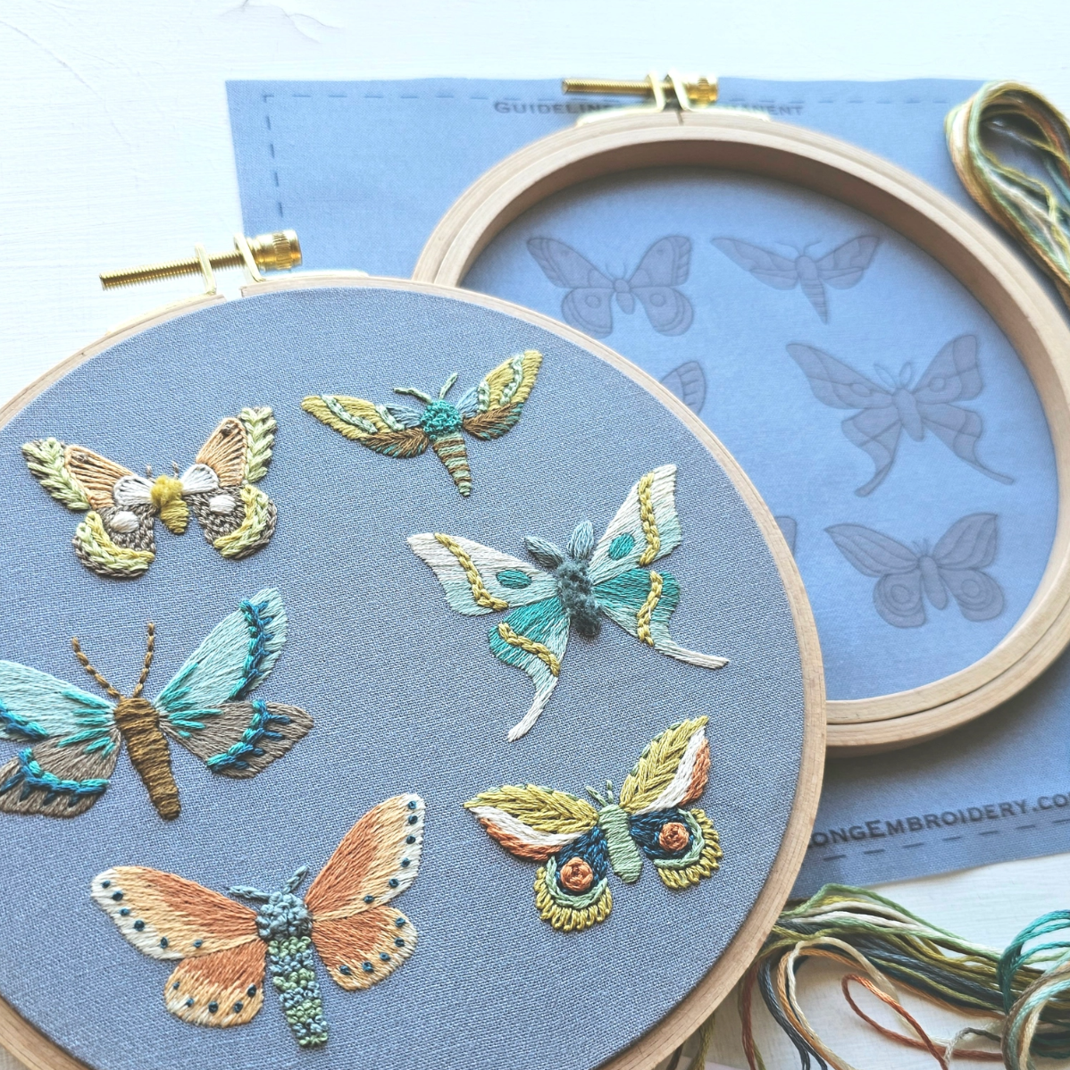 •MOTH SAMPLER• intermediate embroidery kit