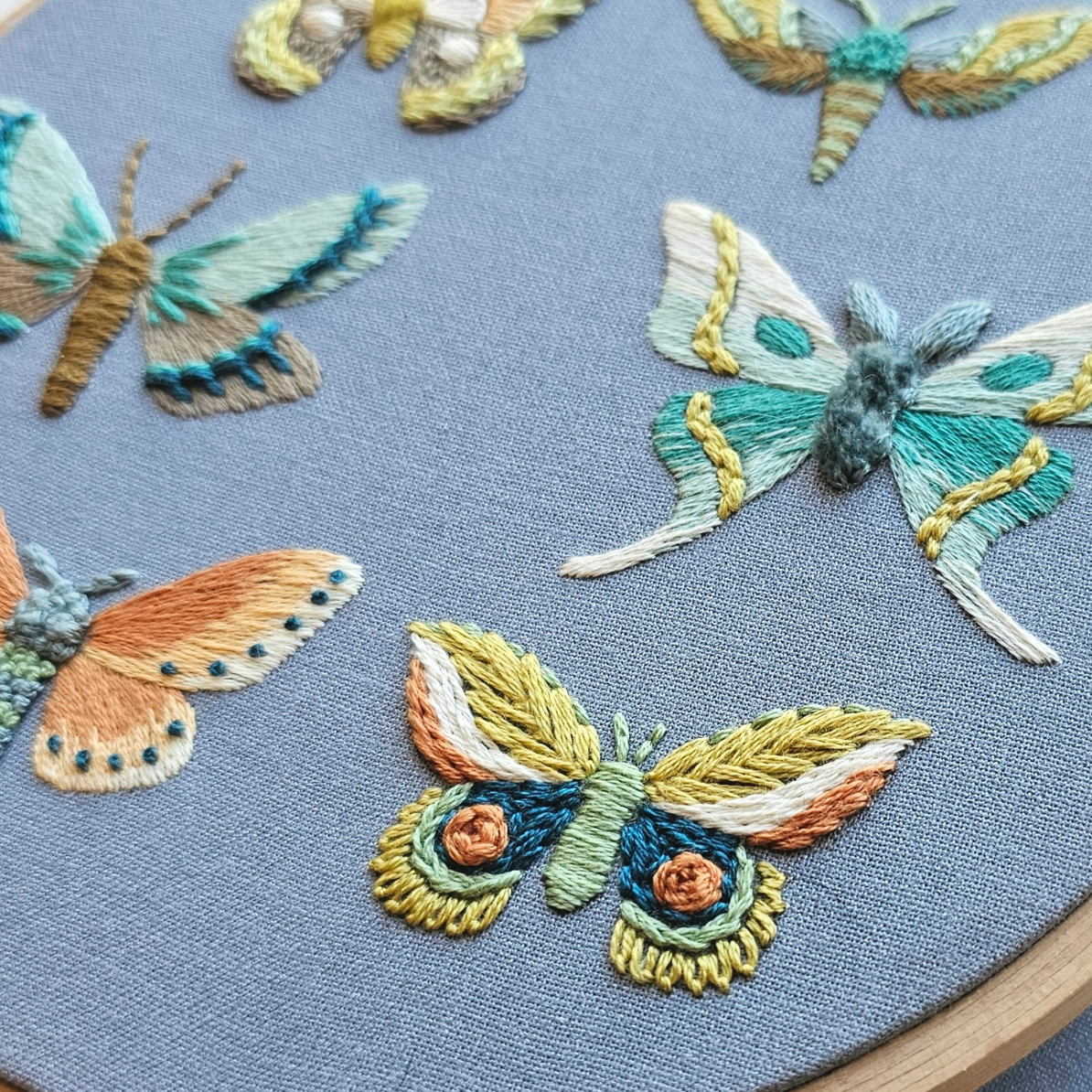 •MOTH SAMPLER• intermediate embroidery kit