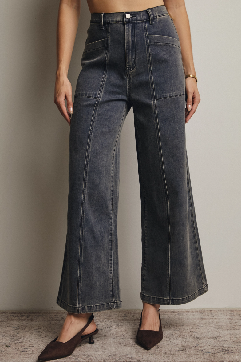 •LEXI• wide leg denim pants