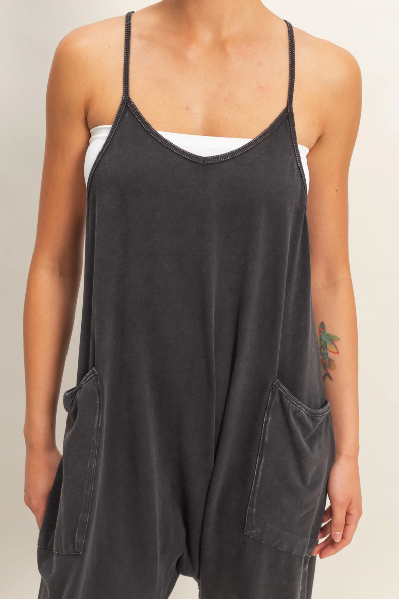 •BRIE• mineral washed cotton blend jumpsuit