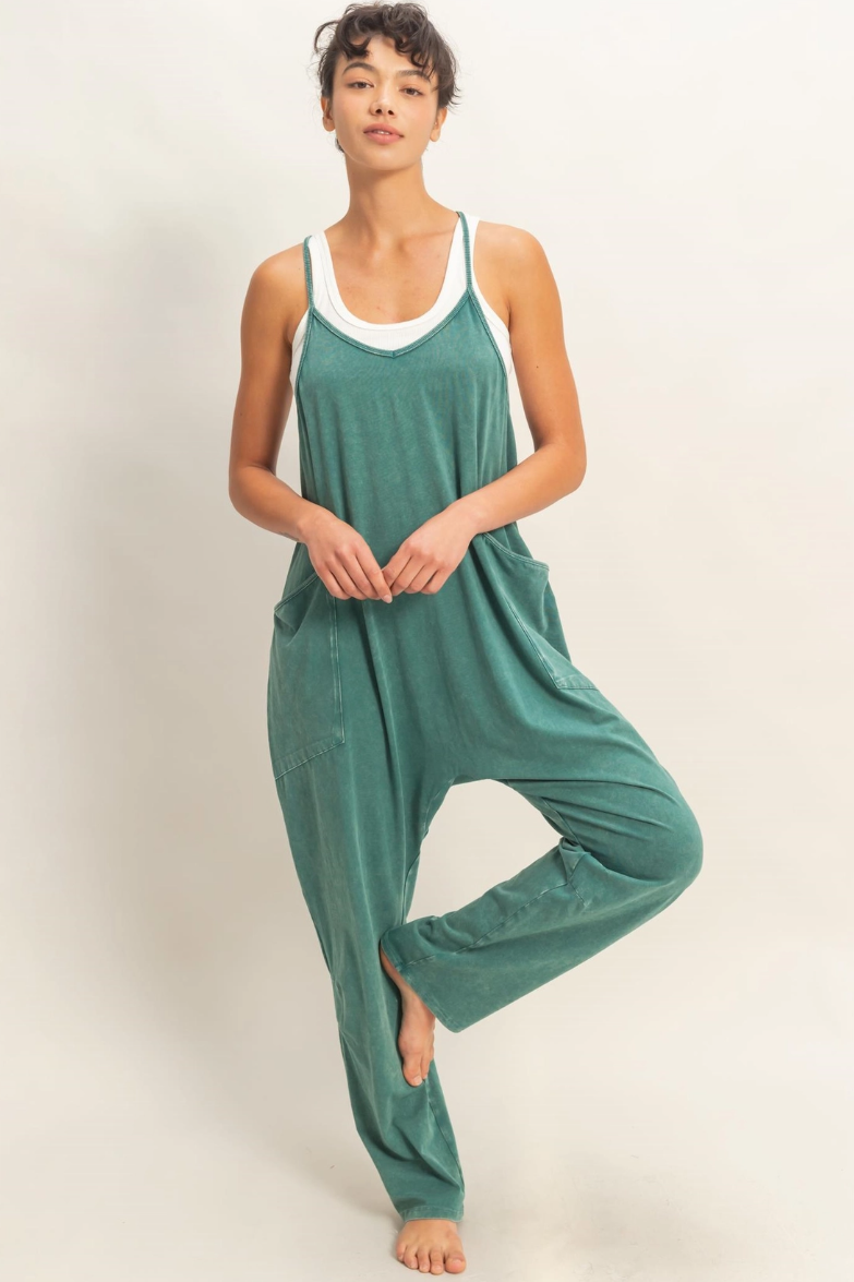 •BRIE• mineral washed cotton blend jumpsuit