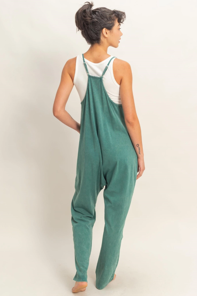 •BRIE• mineral washed cotton blend jumpsuit