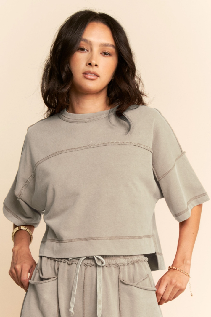 •CASEY• mineral washed top & pants separates