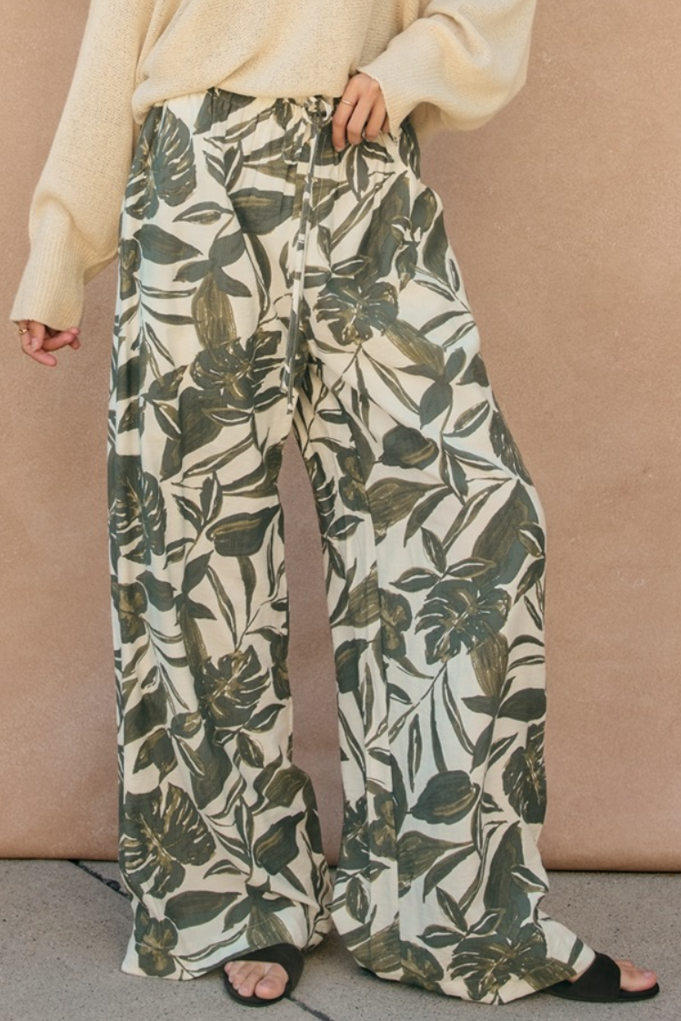 •LEVU• button front wide leg pants