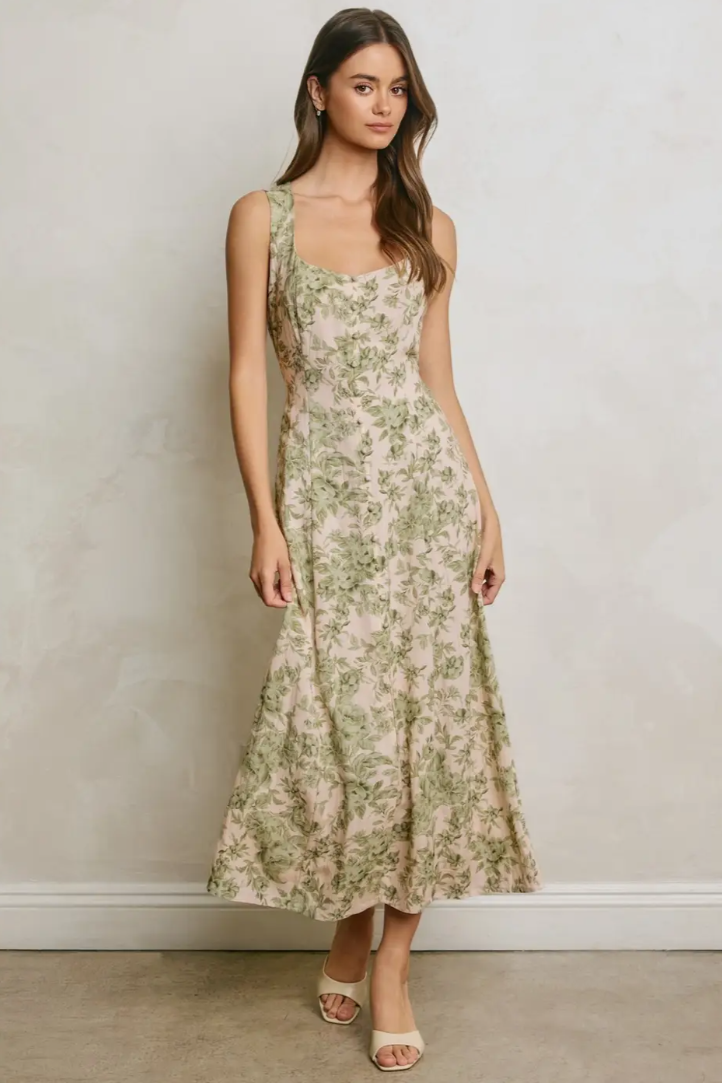•ARDEN• sweetheart midi dress