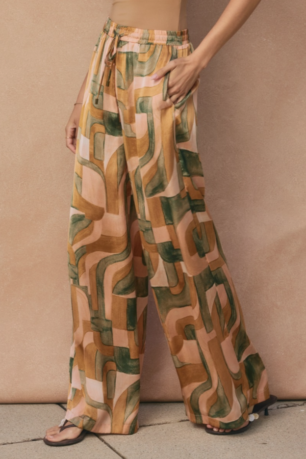 •ADOBE• satin wide leg pants