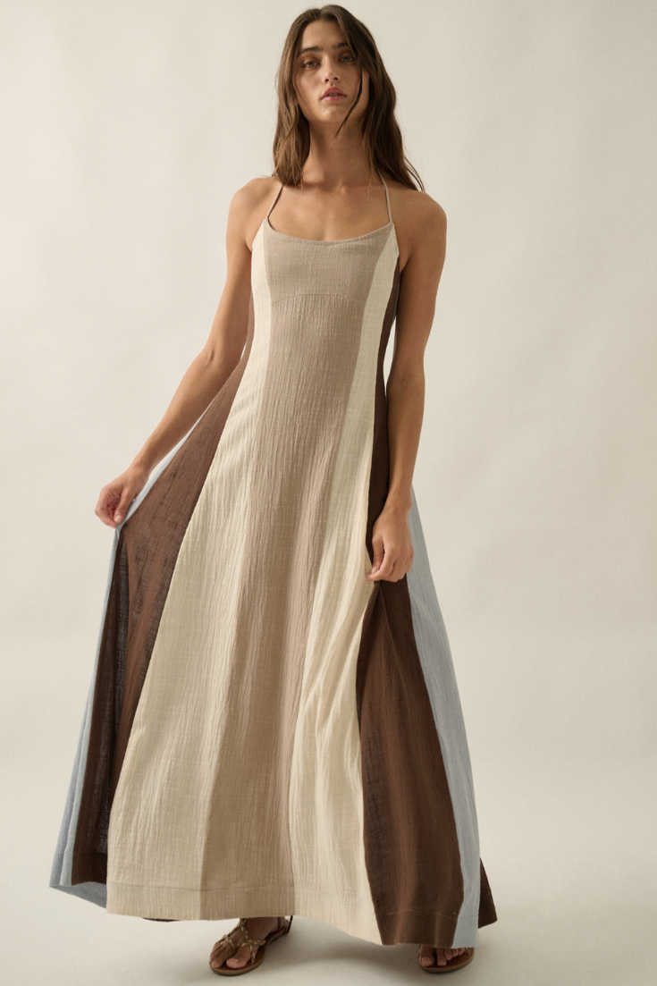 •SAHARA• cotton gauze halter maxi dress