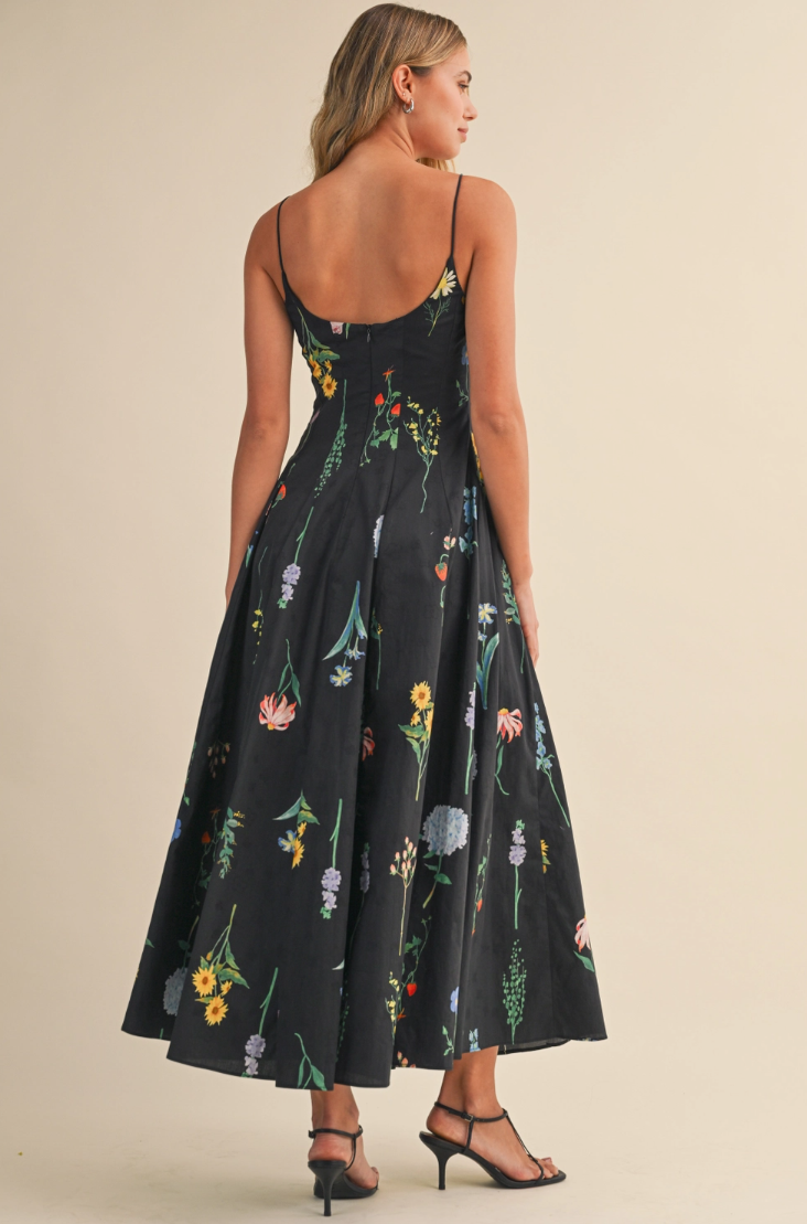 •CALLIOPE• floral fit & flare midaxi dress