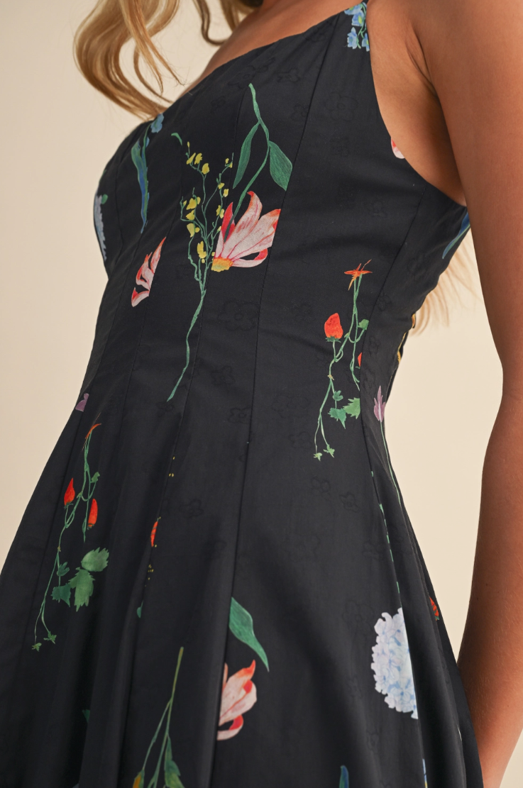 •CALLIOPE• floral fit & flare midaxi dress