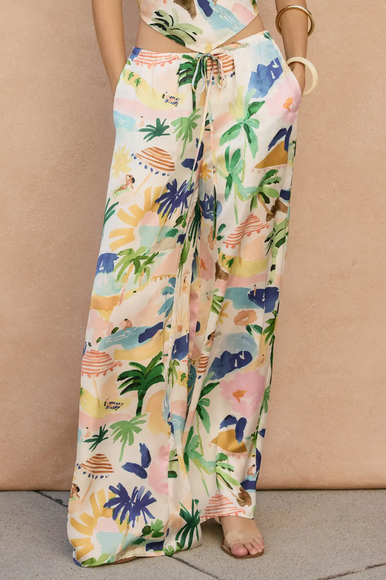 •PLAYA• satin wide leg pants