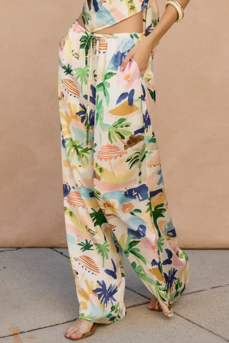 •PLAYA• satin wide leg pants