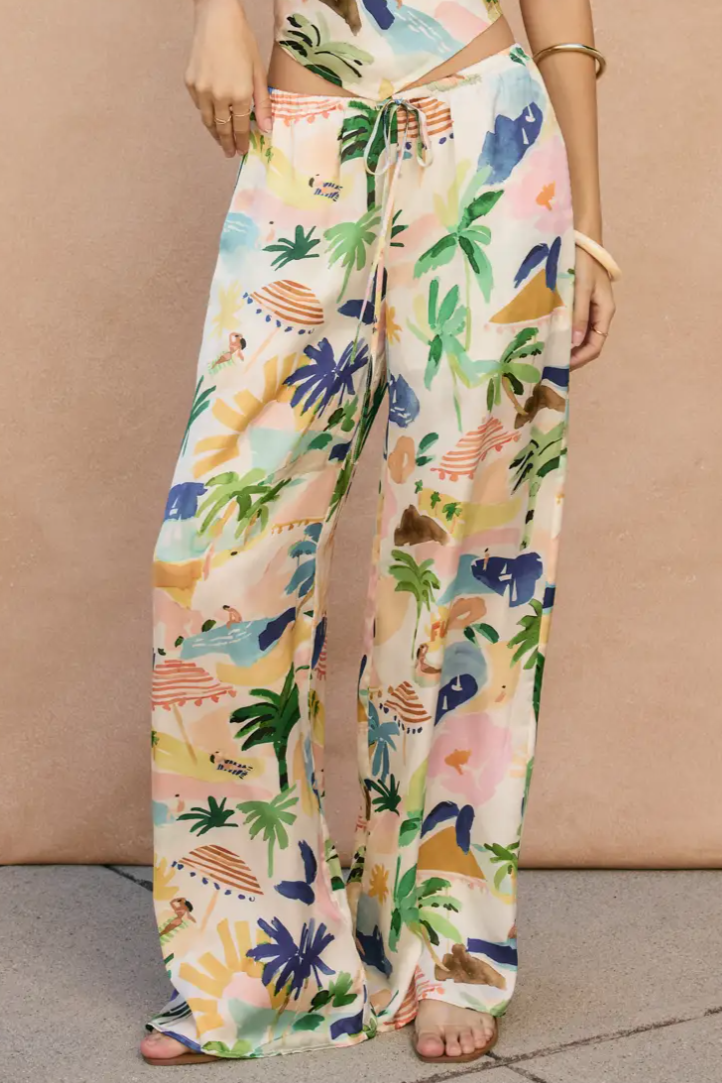 •PLAYA• satin wide leg pants