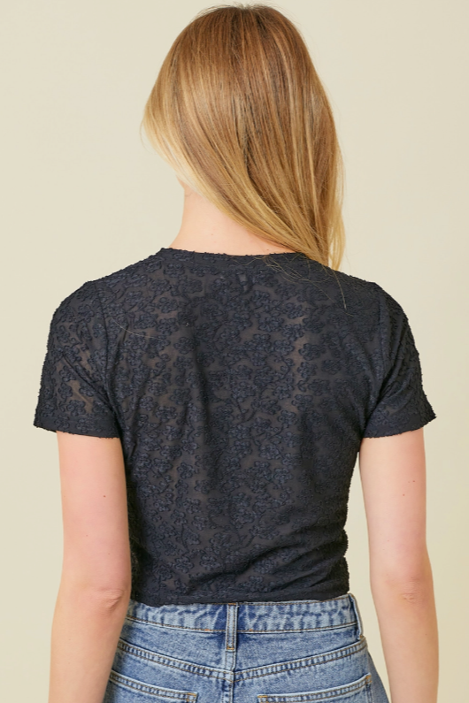•WEDNESDAY• floral lace mesh top