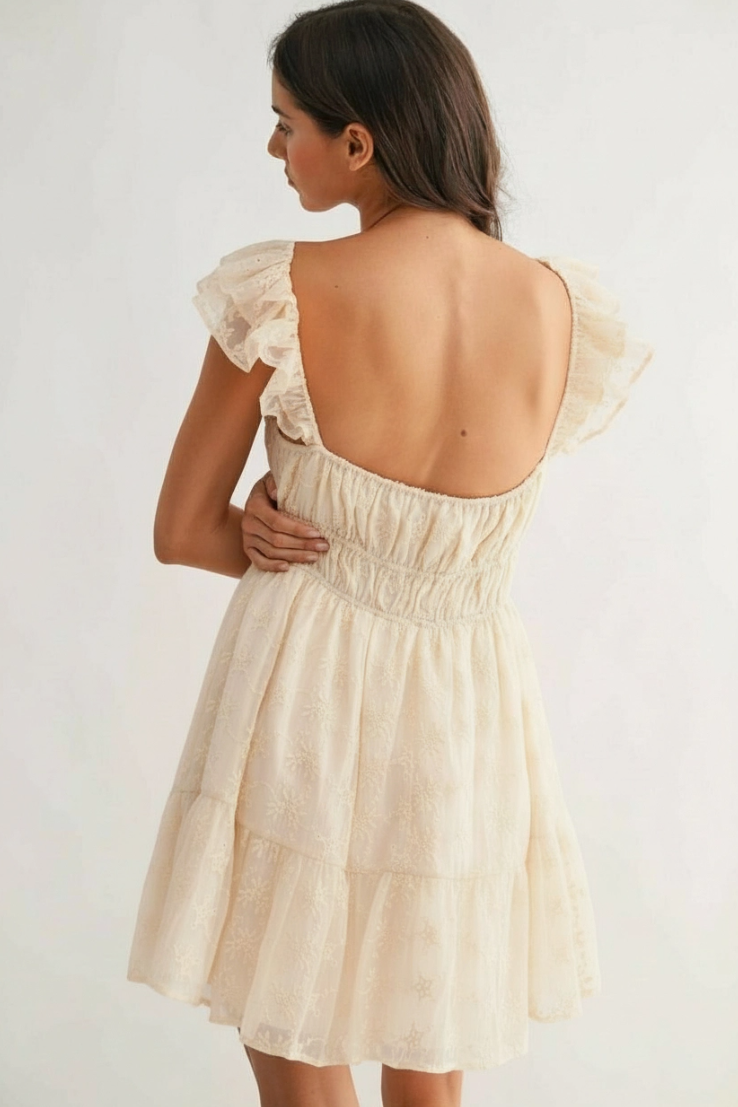 •EMMA• floral eyelet embroidered mini dress