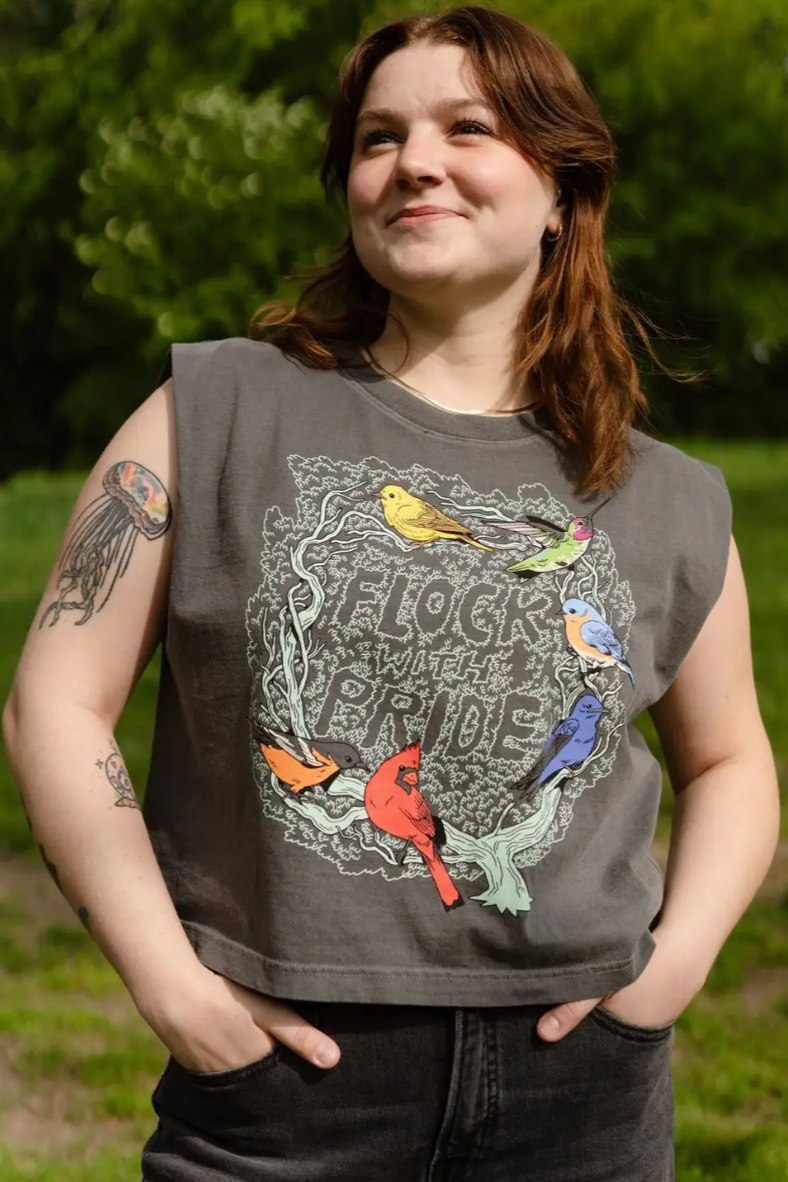 •FLOCK WITH PRIDE• cotton muscle tee (USA)