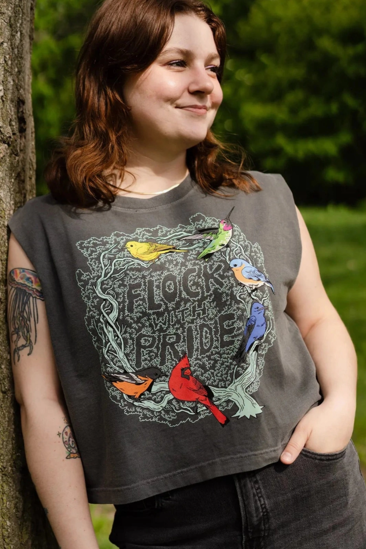 •FLOCK WITH PRIDE• cotton muscle tee (USA)