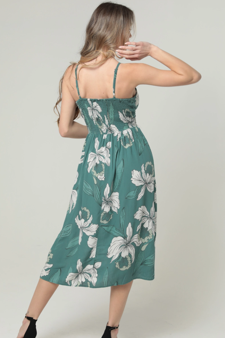 •LILY• floral twist front midi dress