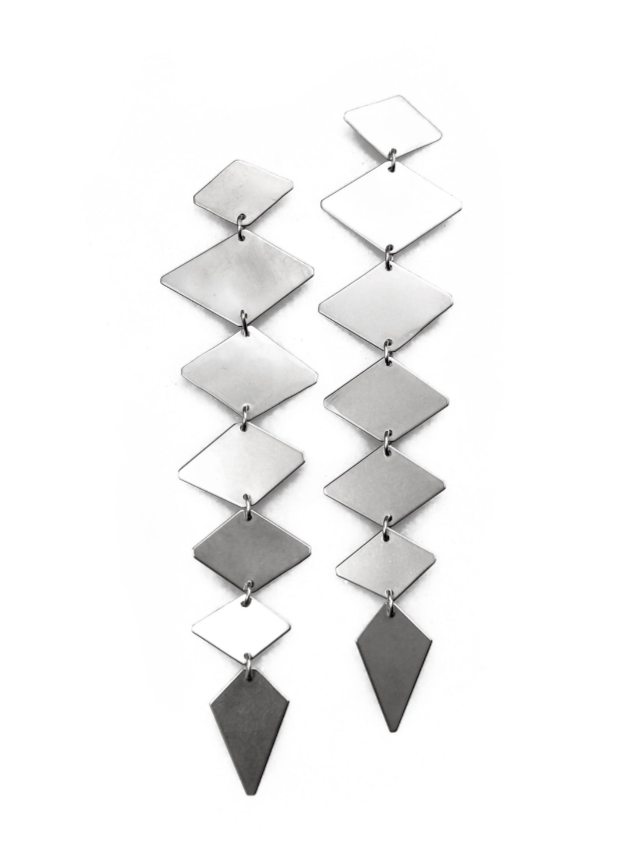 •DIAMOND LINA• silver post earrings
