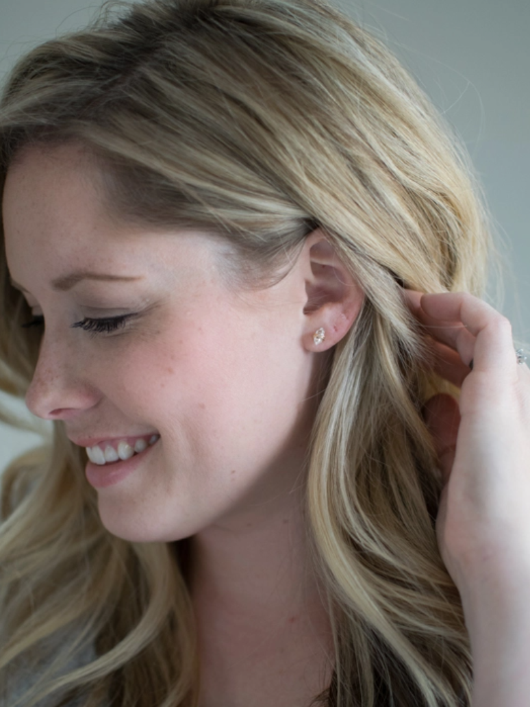 •PIKE• herkimer + silver stud earrings