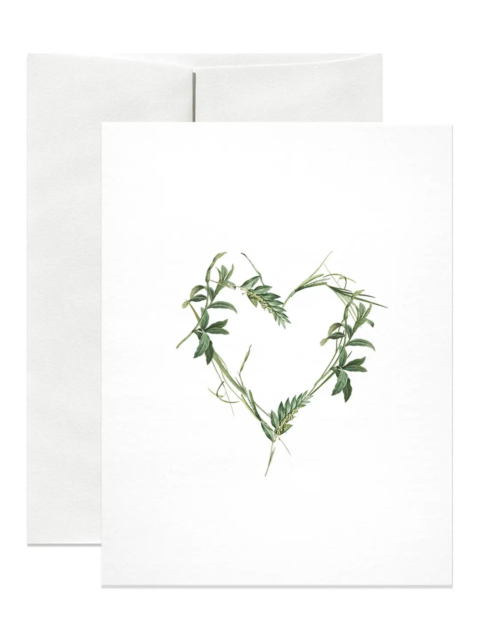 •GREENERY HEART• greeting card