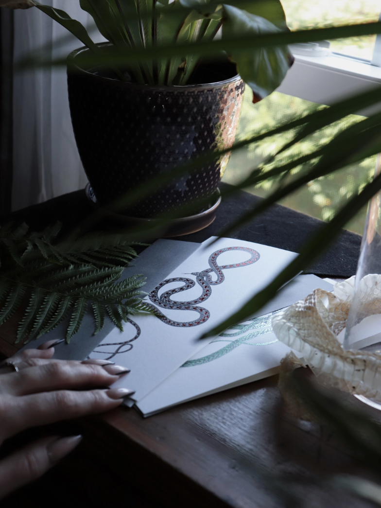 •PARADISE FLYING SNAKE• foil greeting card