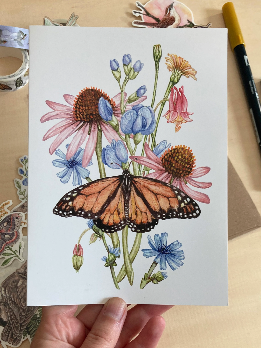 •MONARCH WILDFLOWER• greeting card