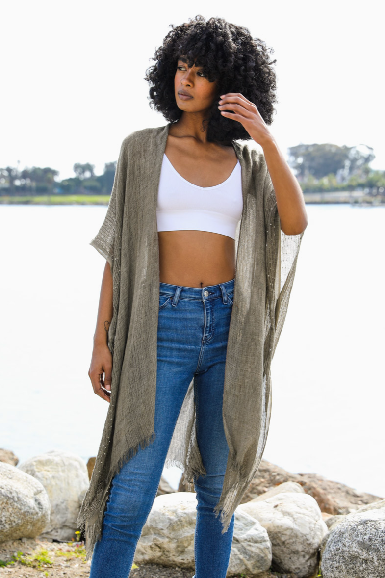 •ONDINE• embroidered sequin cardi
