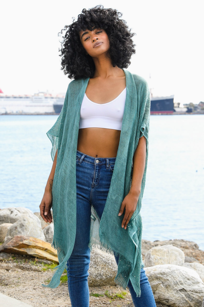 •ONDINE• embroidered sequin cardi