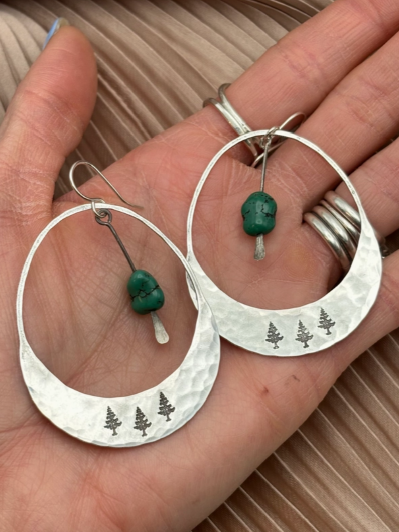 •ALPINE• turquoise + silver earrings