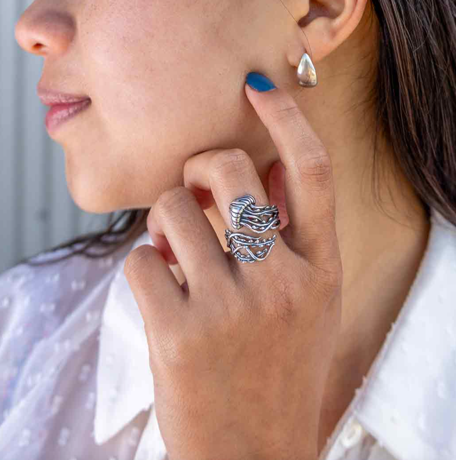 •JELLYFISH• adjustable silver ring
