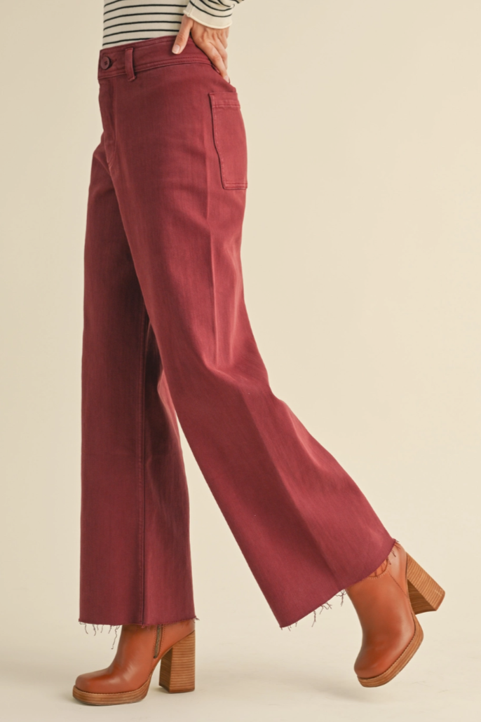 •ALBA• straight leg cotton blend denim pants