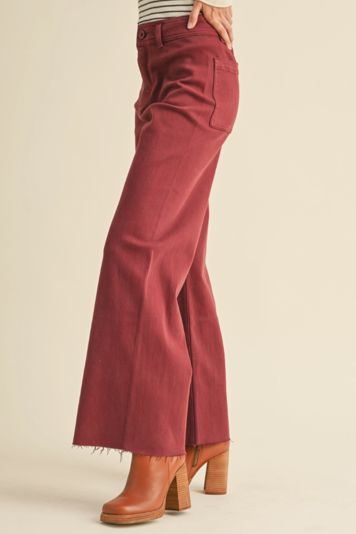 •ALBA• straight leg cotton blend denim pants
