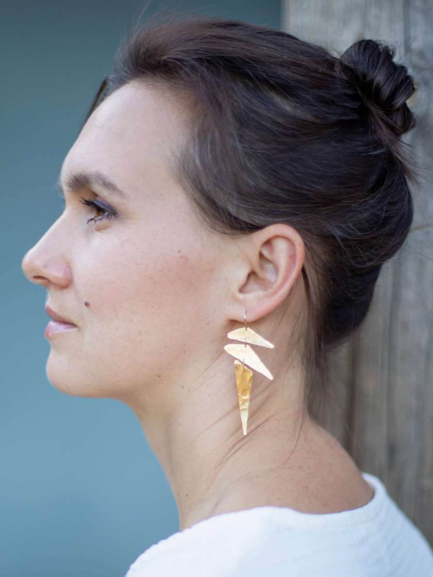 •PUNK• gold dangle earrings