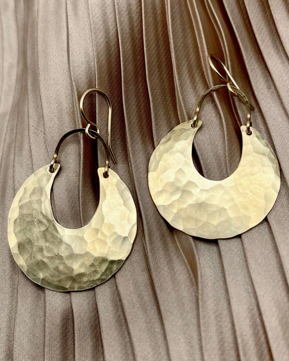 •WANING MOON• gold dangle earrings