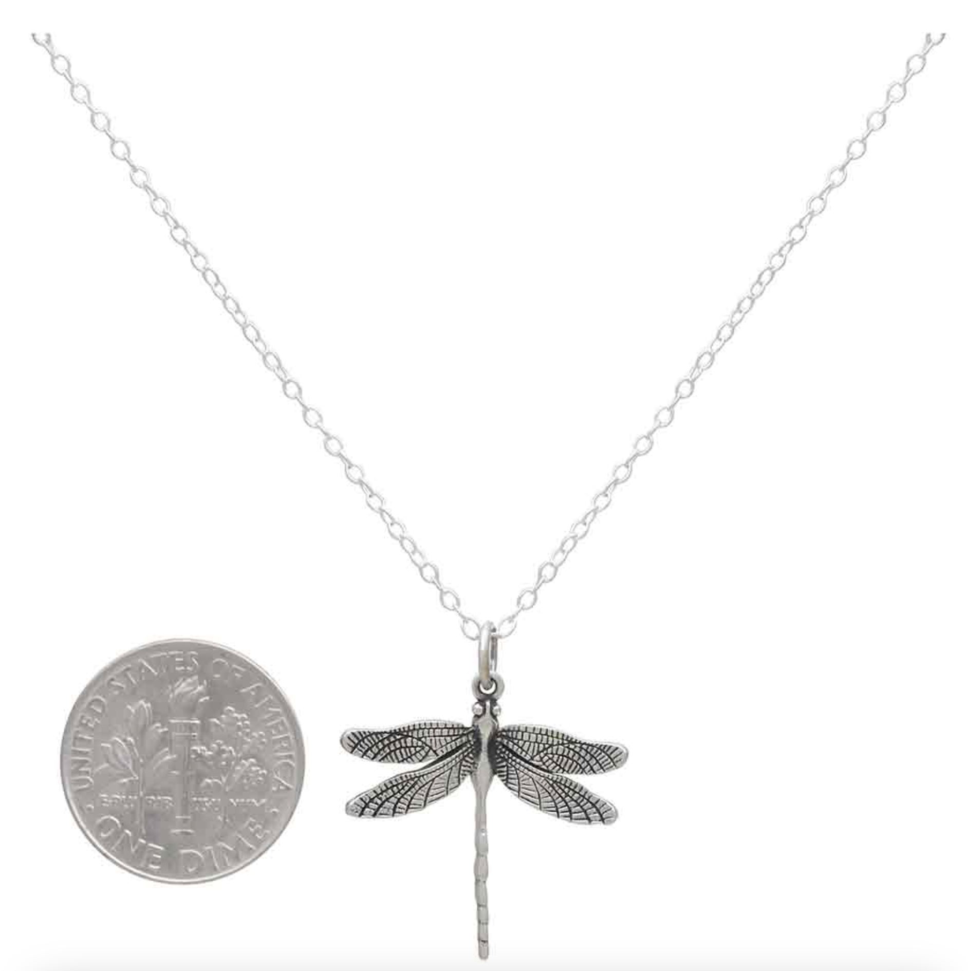•DRAGONFLY• recycled sterling silver necklace