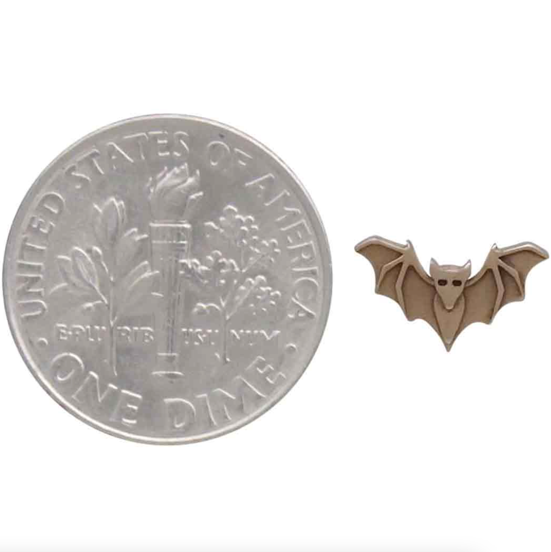 •LIL' BAT• bronze stud earrings