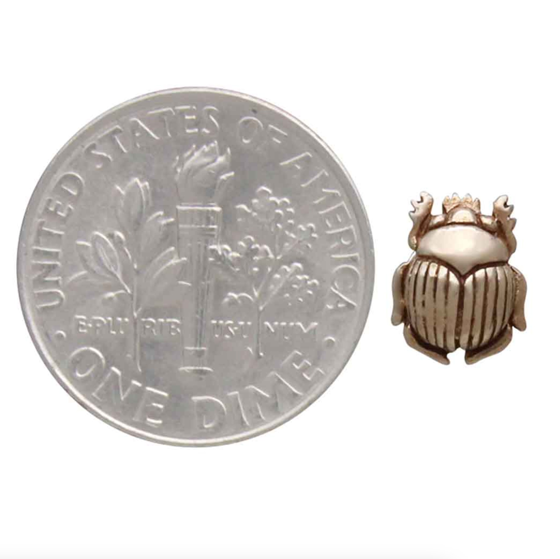 •LIL' SCARAB• bronze stud earrings