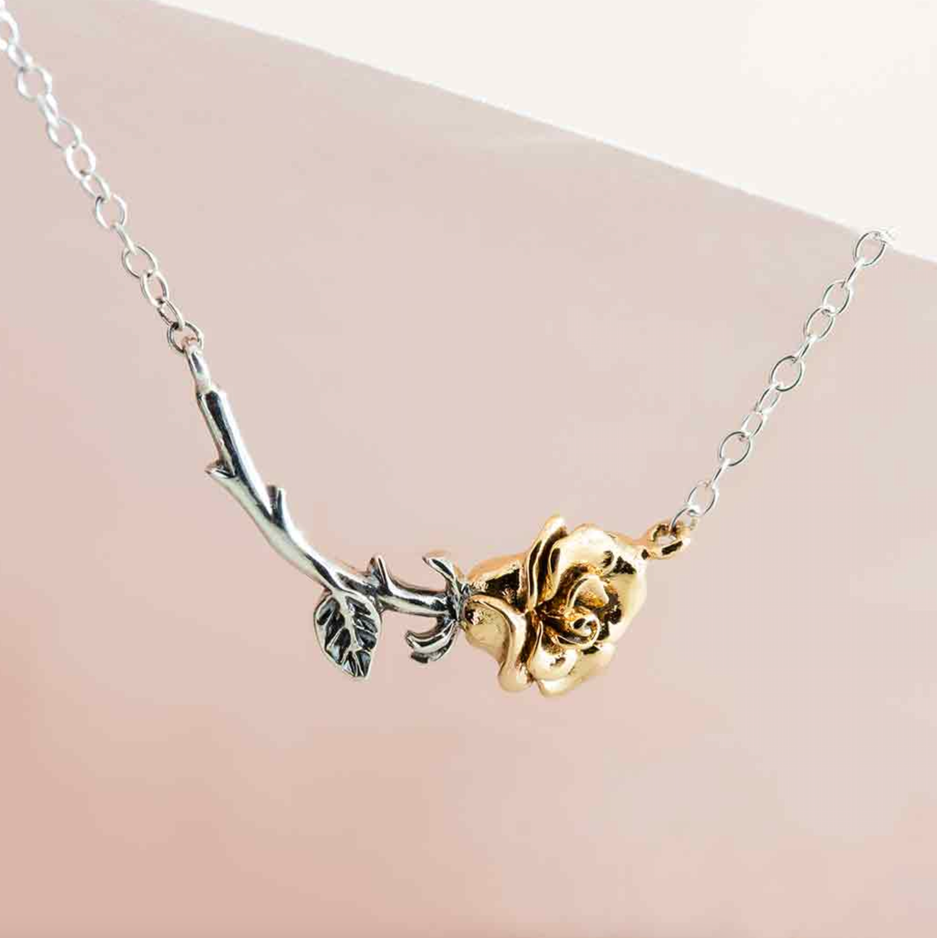 •EVERY ROSE• recycled silver + bronze necklace