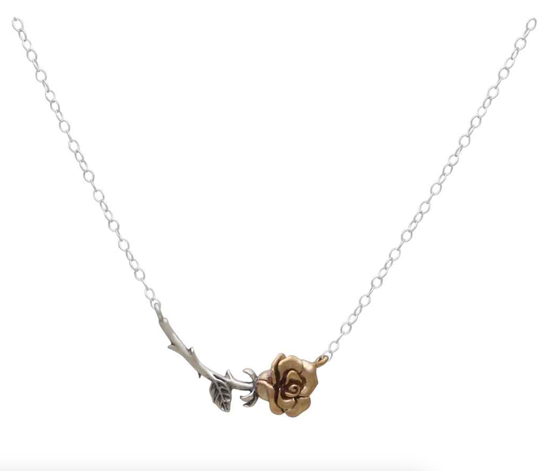 •EVERY ROSE• recycled silver + bronze necklace