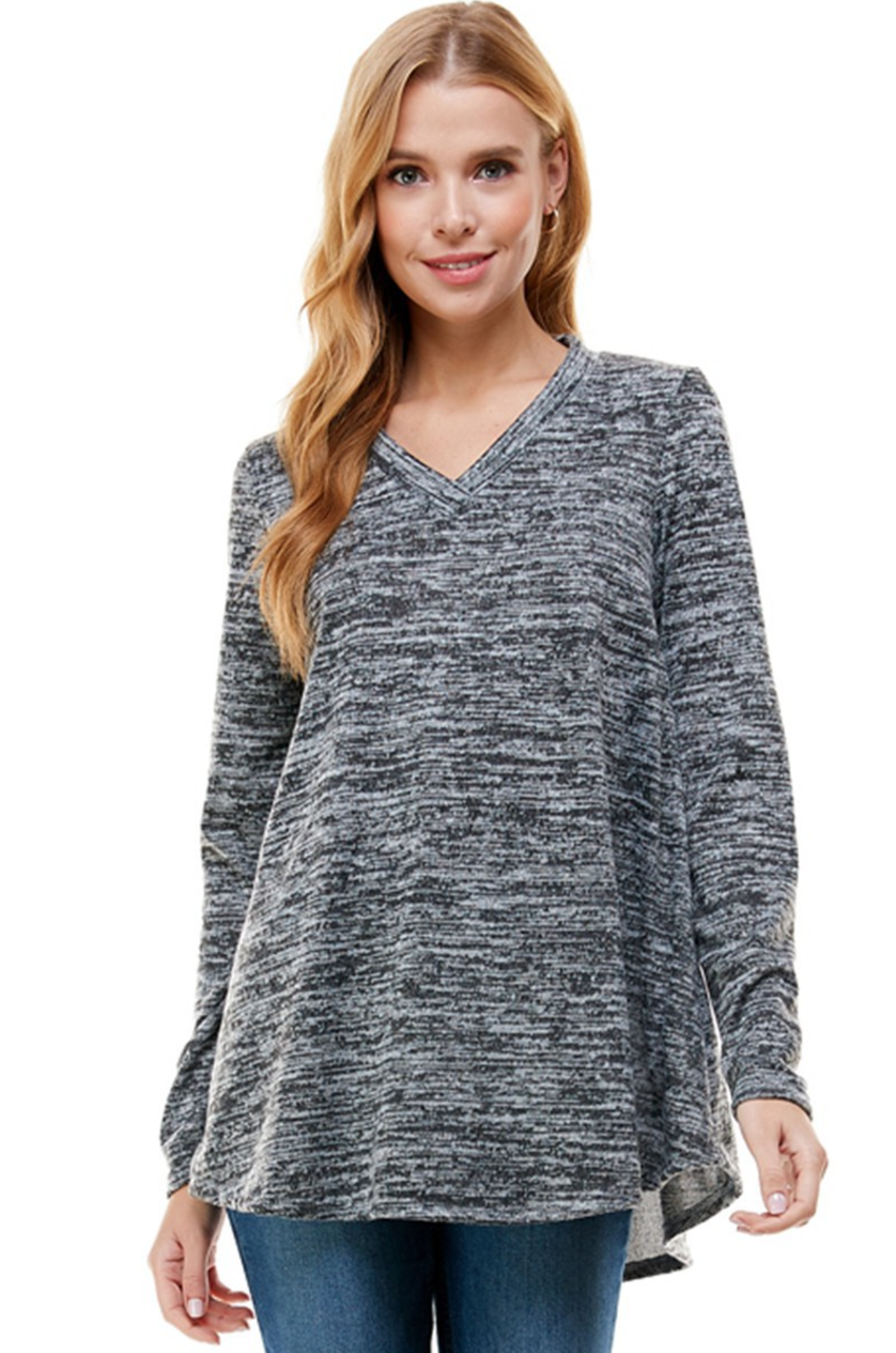 •SYLVIE• long sleeve V-neck tunic (USA)